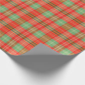 Coral & Sage Plaid Cadeaupapier (Hoek)
