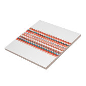 Coral Salmon Oranje Blue Wavy Zigzag Pattern Tegeltje (Zijkant)