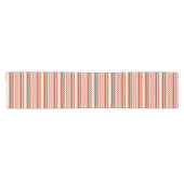 Coral Salmon Oranje Turquoise Wavy Zigzag Pattern Korte Tafelloper (Horizontaal)