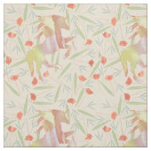 Coral Salmon Yellow Pink Unicorn Pattern Stof (Swatch)