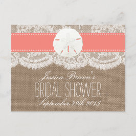 Coral Sand Dollar Beach Vrijgezellenfeest Recept K Uitnodiging Briefkaart