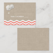 Coral Sand Dollar Chevron Place Card Plaatskaartje (Voorkant / Achterkant)