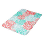Coral Seafoam Blauwgroen Dahlia huisbad Badmat (Gekanteld)