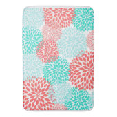 Coral Seafoam Blauwgroen Dahlia huisbad Badmat (Voorkant Verticaal)