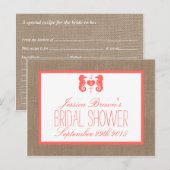 Coral Seahorse Beach Vrijgezellenfeest Recept Kaar Uitnodiging Briefkaart (Voorkant / Achterkant)