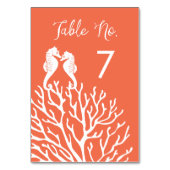 Coral Seahorse Tafelnummer Kaarten (Voorkant)