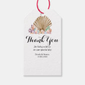 Coral & Seashell strand huwelijkscadeau Cadeaulabel (Voorkant)