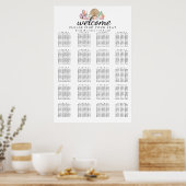 Coral & Seashell strand Huwelijkszitplaatsen Poster (Keuken)