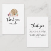 Coral & Seashell strand Wedding Note Kaart Notitiekaartje (Voorkant / Achterkant)