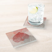 Coral Shadow Glazen Onderzetter (Schuin)