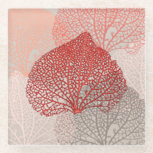 Coral Shadow Glazen Onderzetter