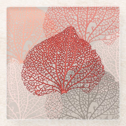 Coral Shadow Glazen Onderzetter (Voorkant)