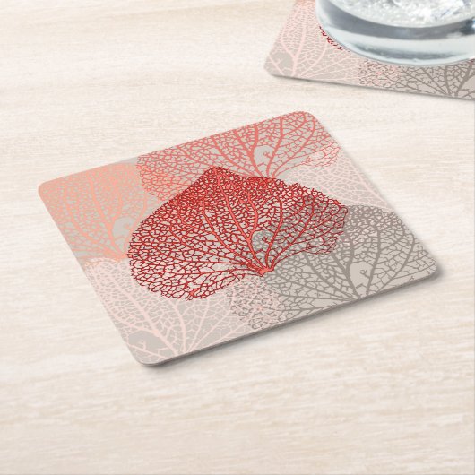 Coral Shadow Kartonnen Onderzetters (Schuin)