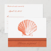 Coral Shell Beach Wedding RSVP Briefkaart (Voorkant / Achterkant)