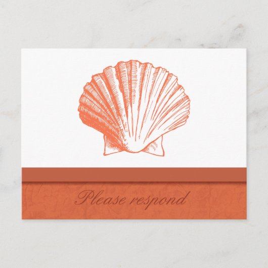 Coral Shell Beach Wedding RSVP Briefkaart (Voorkant)