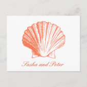 Coral Shell Beach Wedding RSVP Briefkaart (Voorkant)
