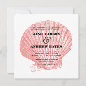 Coral Shell Invitation Kaart (Voorkant)