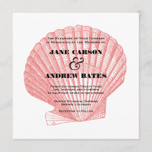 Coral Shell Invitation Kaart