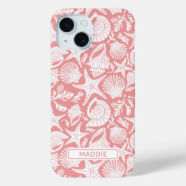 Coral Shells Personalized iPhone 15 Case
