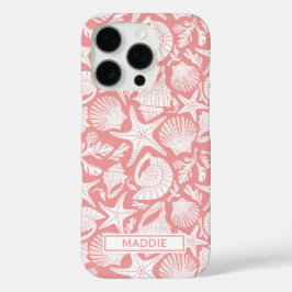 Coral Shells Personalized iPhone 16 Pro Hoesje