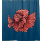 Coral Siamese gevechten Douchegordijn (Voorkant)