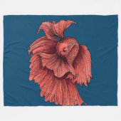 Coral Siamese gevechten Fleece Deken (Voorkant (Horizontaal))