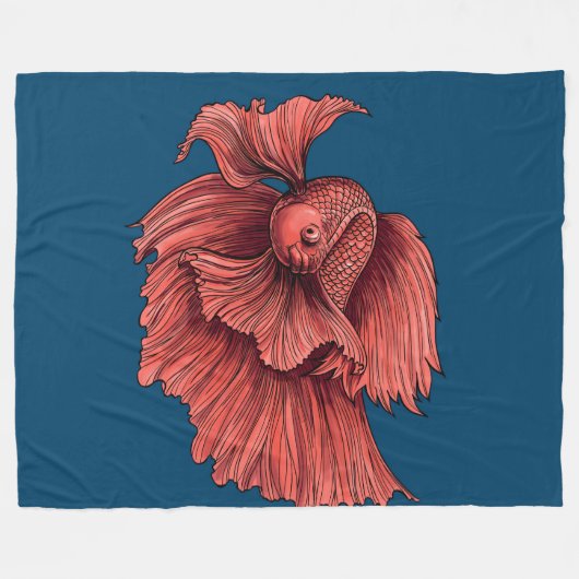 Coral Siamese gevechten Fleece Deken (Voorkant (Horizontaal))