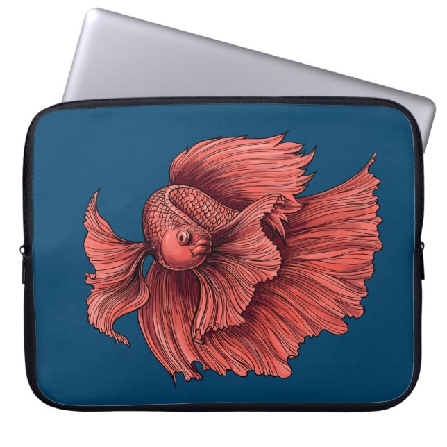 Coral Siamese gevechten Laptop Sleeve (Voorkant)