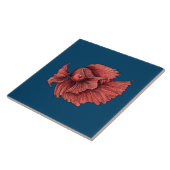 Coral Siamese gevechten Tegeltje (Zijkant)