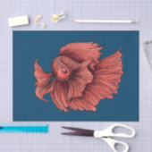 Coral Siamese gevechten Tissuepapier (Craft)