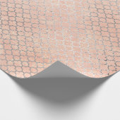 Coral Silver Peach Gray Pastel Metallic Quatrefoil Cadeaupapier (Hoek)