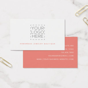 Coral Simple Modern Jewelry Designer Logo Visitekaartje