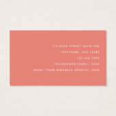 Coral Simple Modern Jewelry Designer Logo Visitekaartje (Achterkant)