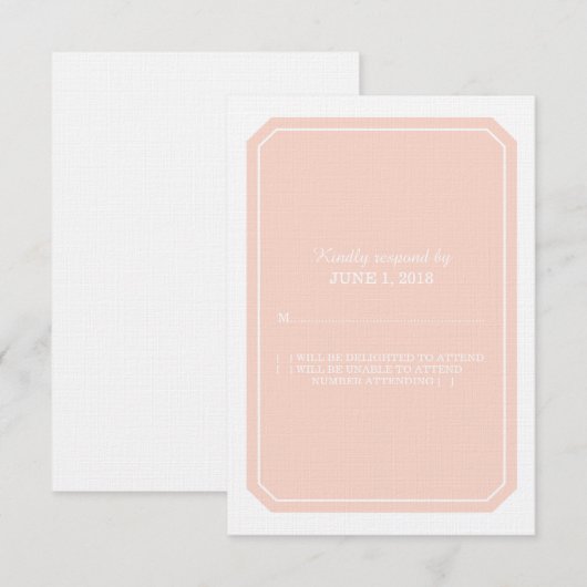 Coral Simply Elegant Response Kaart (Voorkant / Achterkant)