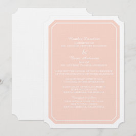 Coral Simply Elegant Wedding Invite Kaart
