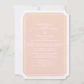 Coral Simply Elegant Wedding Invite Kaart (Voorkant)