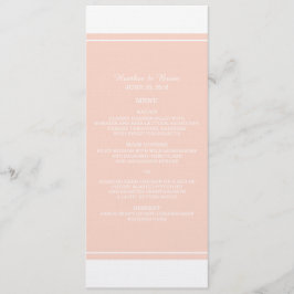Coral Simply Elegant Wedding Menu