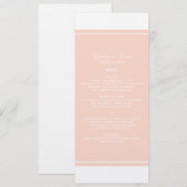 Coral Simply Elegant Wedding Menu (Voorkant / Achterkant)