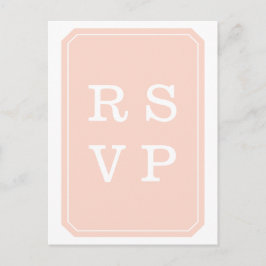 Coral Simply Elegant Wedding RSVP Briefkaart