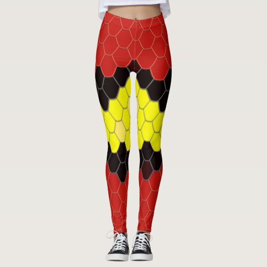 Coral Snake Skin Pattern Leggings (Voorkant)