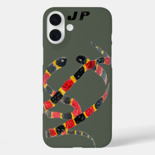 Coral Snakes Reptile Custom iPhone 16 Plus Hoesje