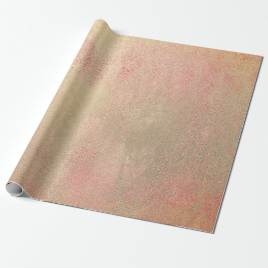 Coral Snoep Champaign Sepia Foxier Gold Abstract Cadeaupapier (Uitgerold)