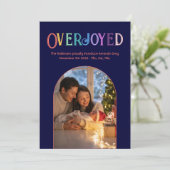 Coral Spark Xmas Baby Geboorteaankondiging Foto Feestdagenkaart (Staand voorkant)