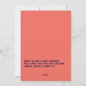 Coral Spark Xmas Baby Geboorteaankondiging Foto Feestdagenkaart (Achterkant)