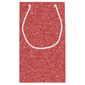 Coral Sparkle Glitter Gift Bag Klein Cadeauzakje (Achterkant)