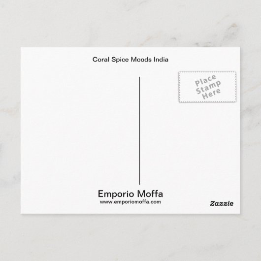 Coral Spice Moods India Briefkaart (Achterkant)