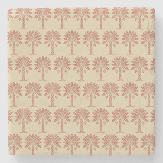 Coral Spice Moods Palm Stenen Onderzetter (Voorkant)