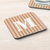 Coral Spice Moods Stippen met monogram Bier Onderzetter (Linkerzijde)