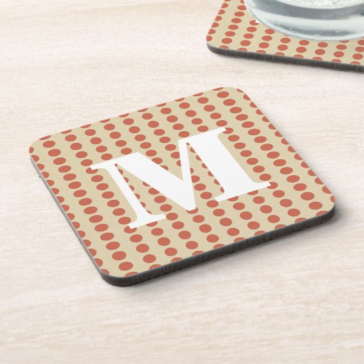 Coral Spice Moods Stippen met monogram Bier Onderzetter (Linkerzijde)