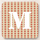 Coral Spice Moods Stippen met monogram Bier Onderzetter (Voorkant)